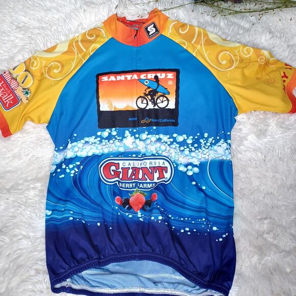 Santa Cruz Tour of California Giant Berry Farms Cycling Jersey Size Men’s M - Picture 1 of 5
